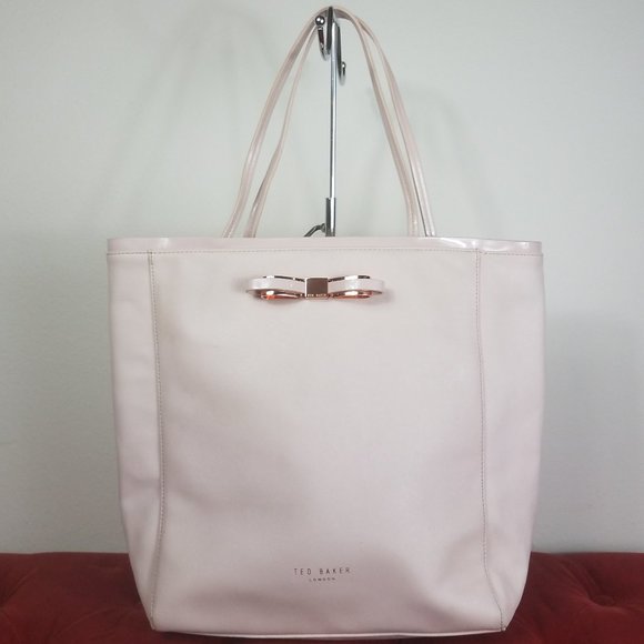 Ted Baker Large Shopper Tote Jessica Bow Leather P - Picture 1 of 8